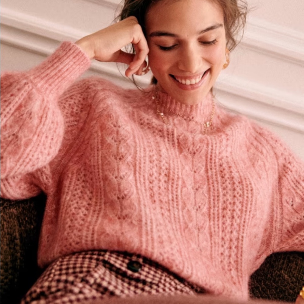 Sézane Scarlett Jumper in Rose Pink Size S